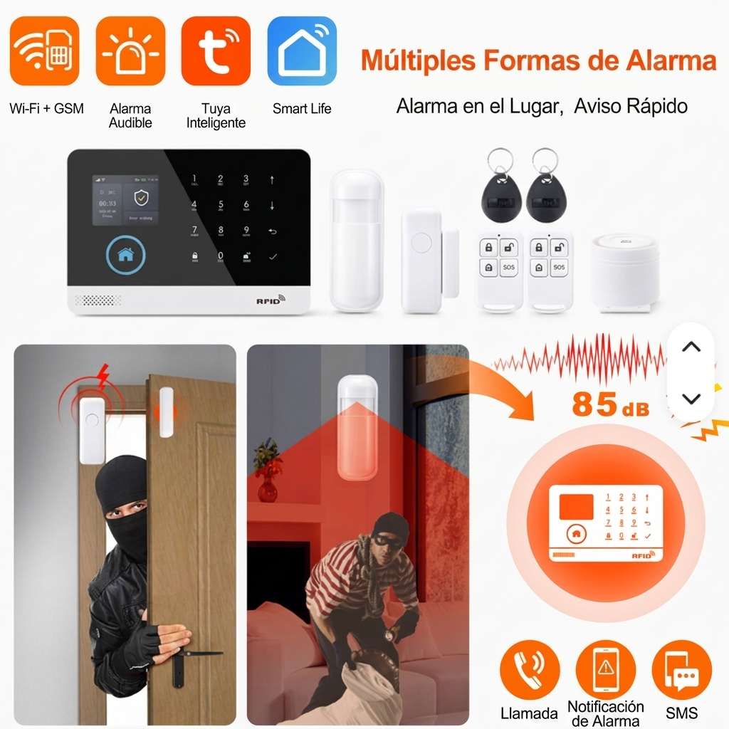 Sistema de Alarma Inalámbrica 353-S — WiFi, GSM 4G y Control por App Tuya