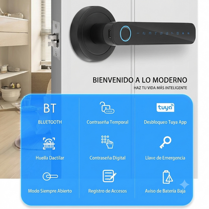 Cerradura Inteligente S7 — Huella, App, Bluetooth, Teclado y Llave de Emergencia
