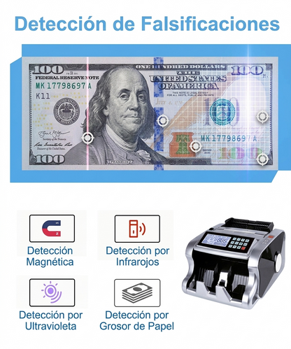Máquina Contadora de Billetes AL-6600 – Detección UV/MG/IR/3D – 1.000 Billetes/Min