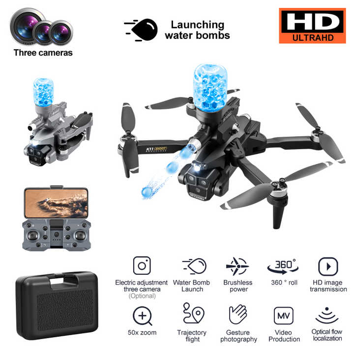 Drone Hidrogel XKJ K11 MAX Triple Lente HD