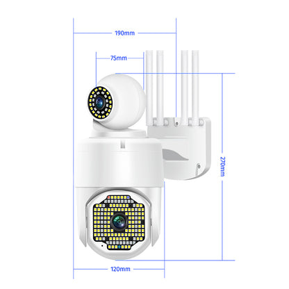 Cámara WiFi 2 en 1 con Giro 360° en Ambos Lentes – Cero Puntos Ciegos
