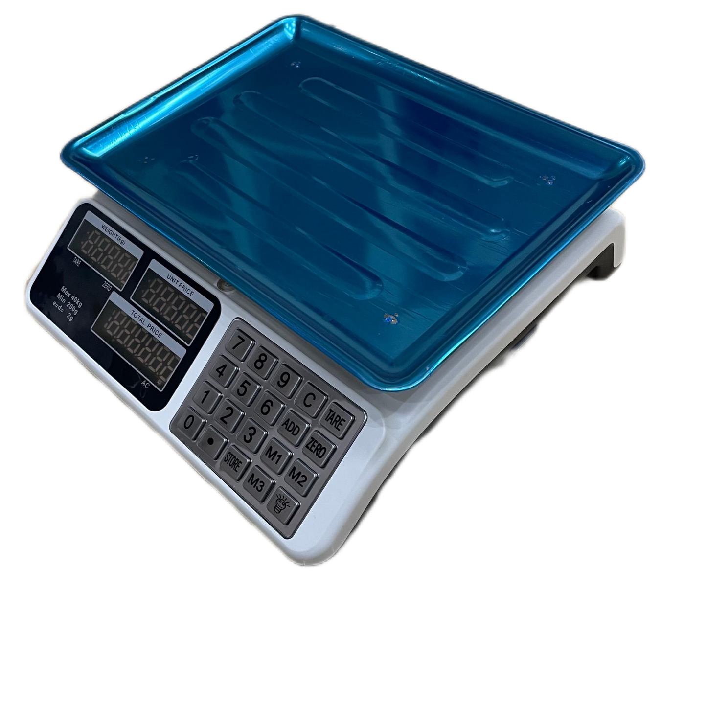 Báscula Digital Comercial 40kg con Teclado Metálico – Balanza Profesional de Alta Resistencia