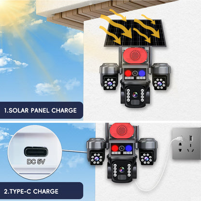 Cámara Solar 4G de 3 Lentes – Cubre 3 Zonas de tu Finca o Bodega sin Cables ni WiFi