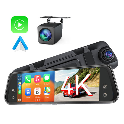 Espejo Retrovisor Inteligente 10” con CarPlay y Android Auto – Cámara Full HD + Reversa + Sensores