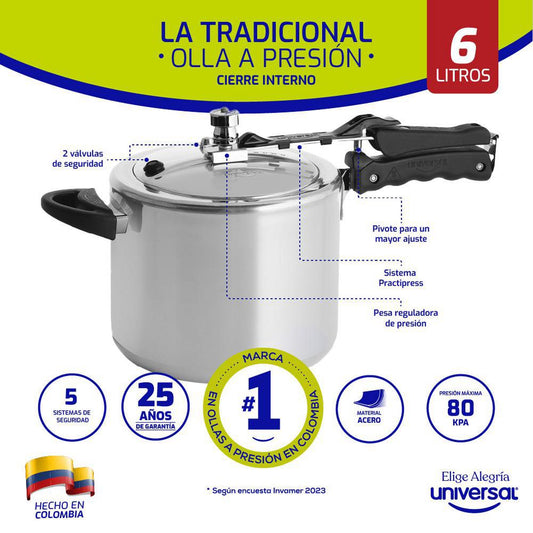 Olla Presion Pitadora 6L UNIVERSAL L27630