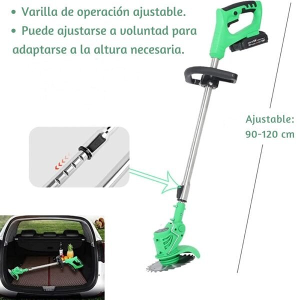 Guadaña Inalámbrica para Césped con 2 Baterías – Cortadora de Pasto Multifuncional Portátil