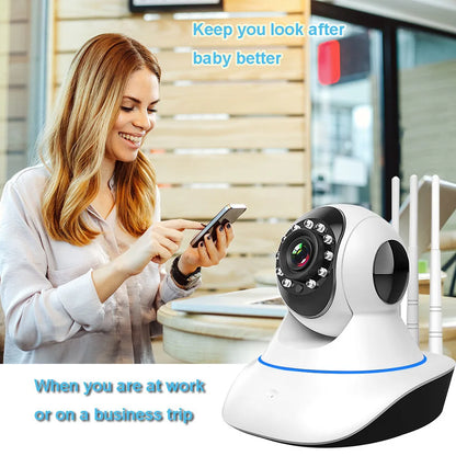 Cámara Bidireccional Wifi 1080p Panorámica 360°  3 Antenas