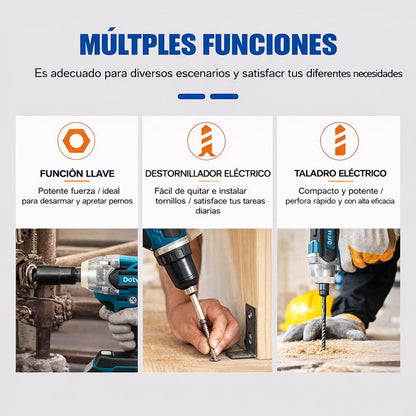 Llave de Impacto Inalámbrica 48V Dotvix – Kit Completo con 2 Baterías y Accesorios (Alto Torque 520Nm)