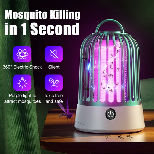Exterminador de Insectos USB: Lámpara Antimosquitos con Trampa UV y Recargable