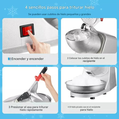 Trituradora de Hielo Eléctrica Comercial | 65kg/Hora | Acero Inoxidable para Negocio