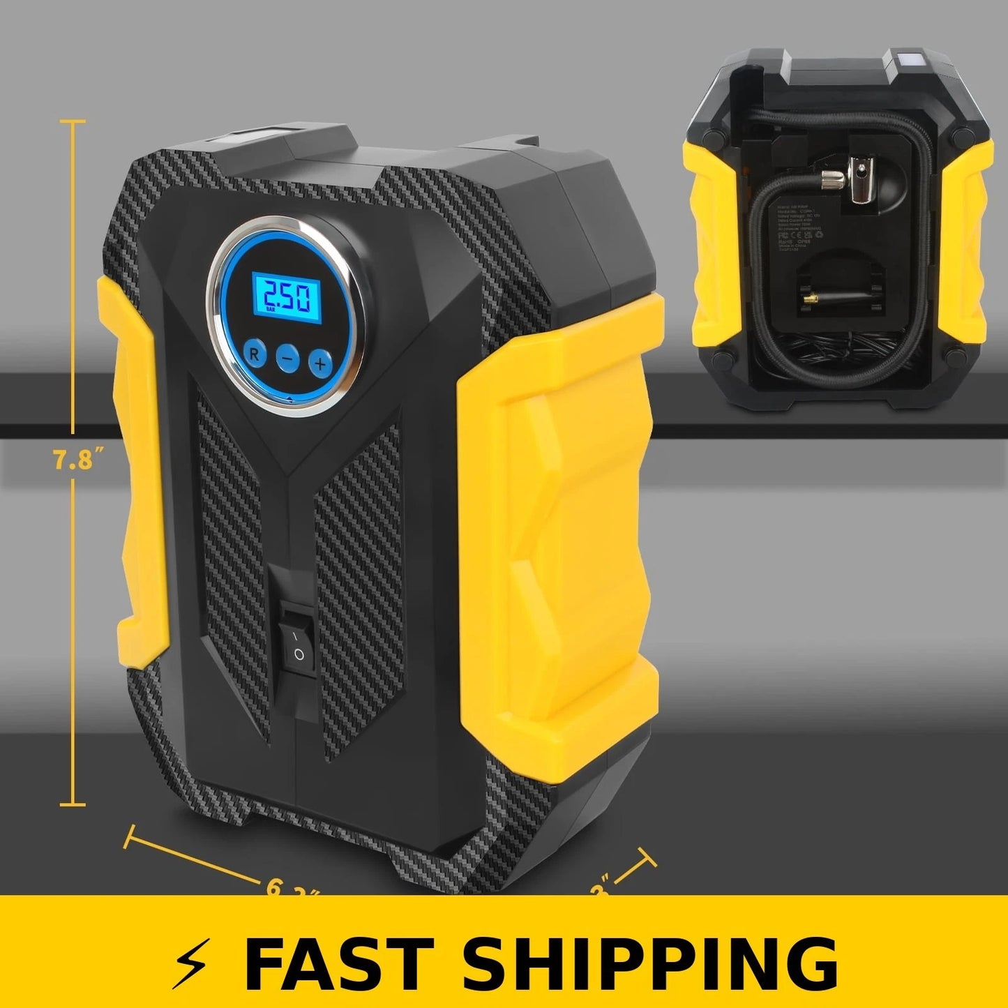 Compresor de Aire Digital 150 PSI – Nunca Más Te Quedes Varado por una Llanta Baja
