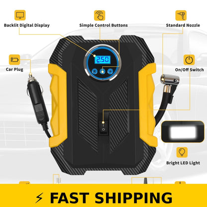 Compresor de Aire Digital 150 PSI – Nunca Más Te Quedes Varado por una Llanta Baja