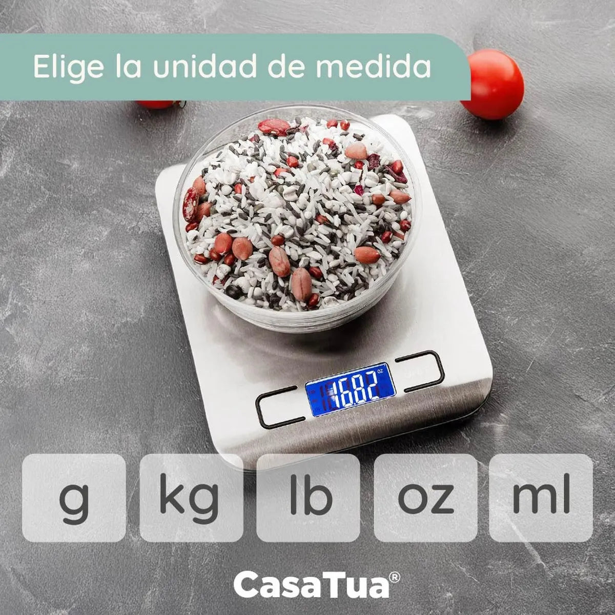 Gramera Digital de Cocina 5kg Acero Inoxidable – Precisión y Diseño Moderno